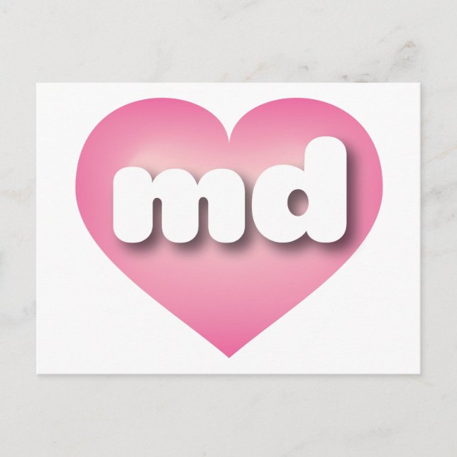 Maryland pink fade heart - I love md Postcard (Front)