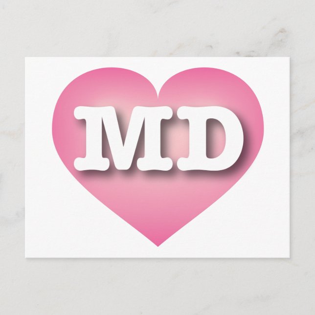 Maryland Pink Fade Heart - I love MD Postcard (Front)