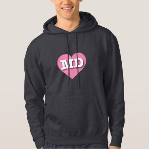 Maryland Pink Heart - I love MD Hoodie