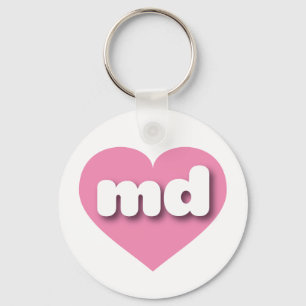 Maryland pink heart - I love md Key Ring