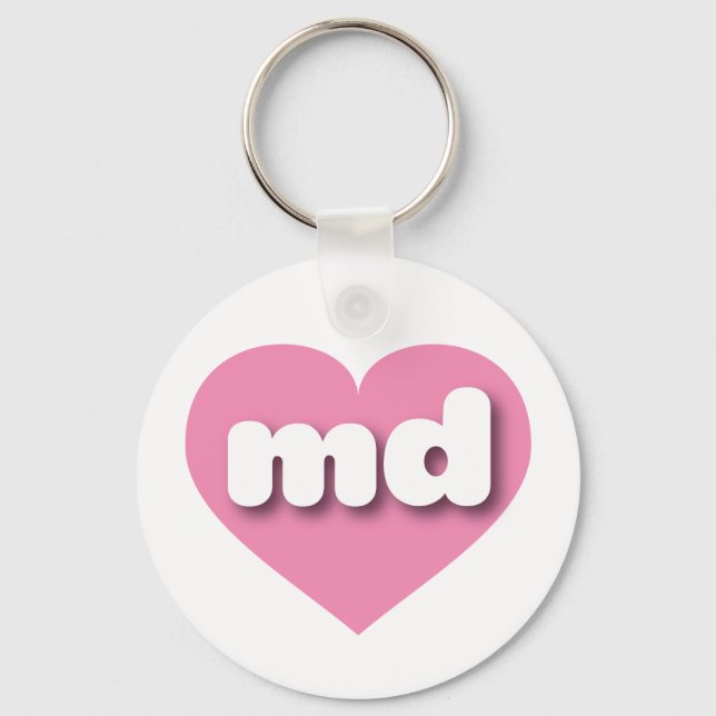 Maryland pink heart - I love md Key Ring (Front)