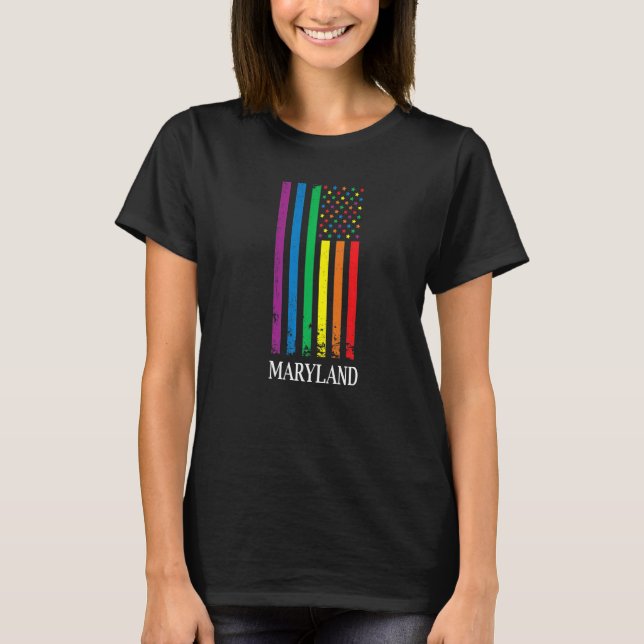 Maryland Pride Month Pride Flag LGBT Community LGB T-Shirt (Front)