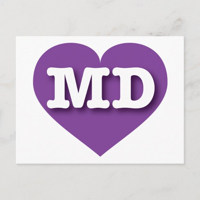 Maryland Purple Heart - I love MD Postcard (Front)