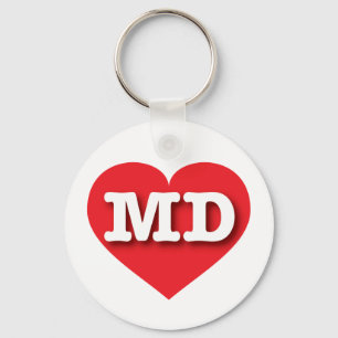 Maryland Red Heart - I love MD Key Ring