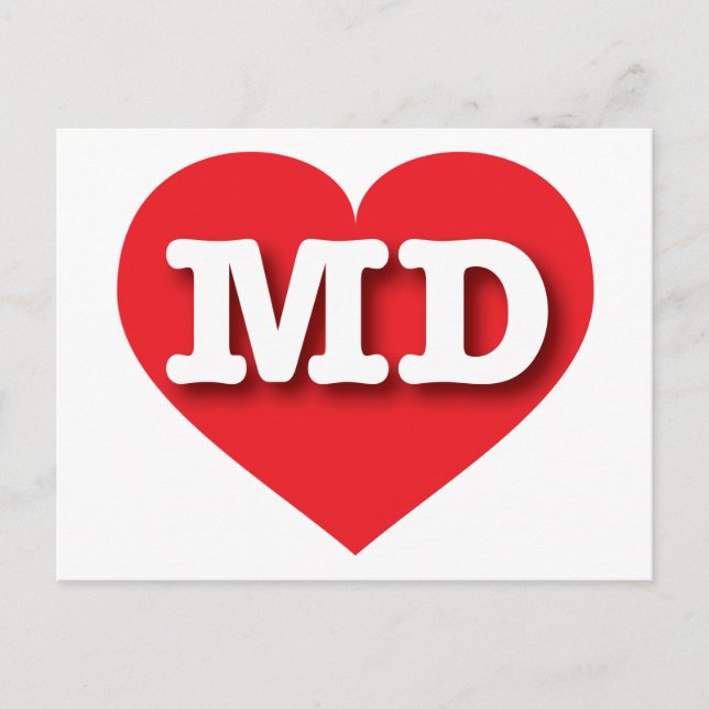 Maryland Red Heart - I love MD Postcard (Front)