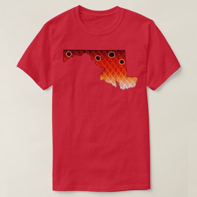 Maryland Redfish Colours Red Drum Inspired Colour  T-Shirt (Design Front)