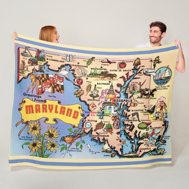 Maryland Retro Throw Blanket (In Situ)