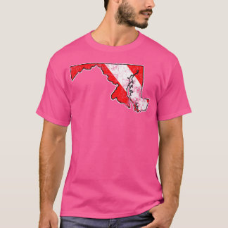 Maryland Scuba Dive Flag Map Diving Diver T-Shirt