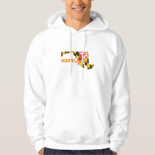 Maryland Shaped State Flag Marylander Old Line Hoodie