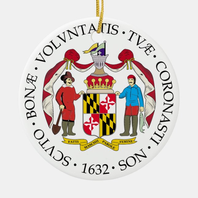 Maryland sign ceramic tree decoration (Front)
