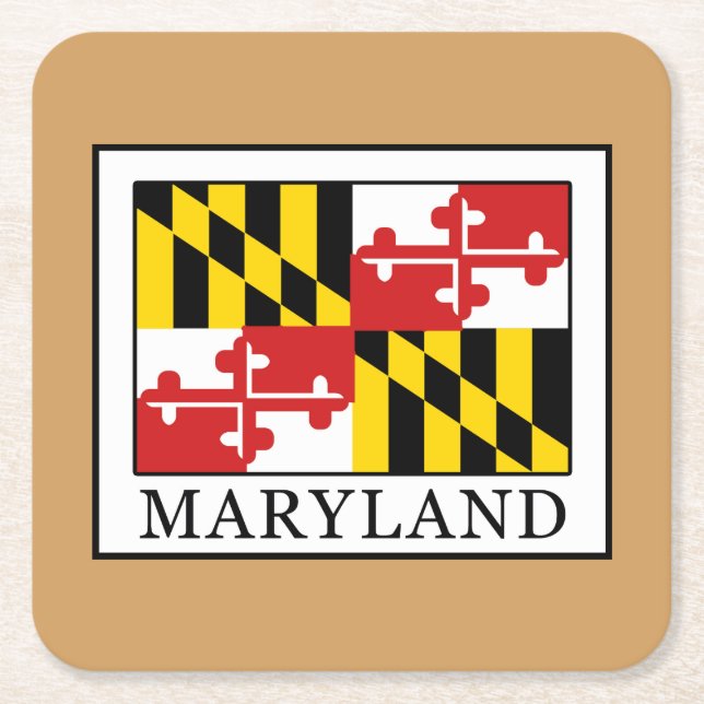Maryland Square Paper Coaster (Front)