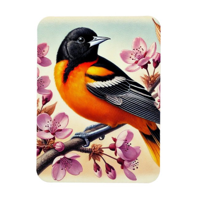 Maryland State Bird Baltimore Oriole Magnet (Vertical)