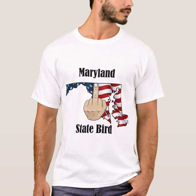 Maryland state bird t-shirt middle finger flag (Front)