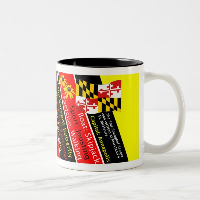 Maryland State Facts Two-Tone Coffee Mug (Right)