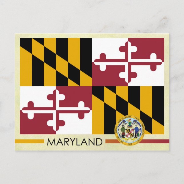 Maryland State Flag and Seal Postcard (Front)