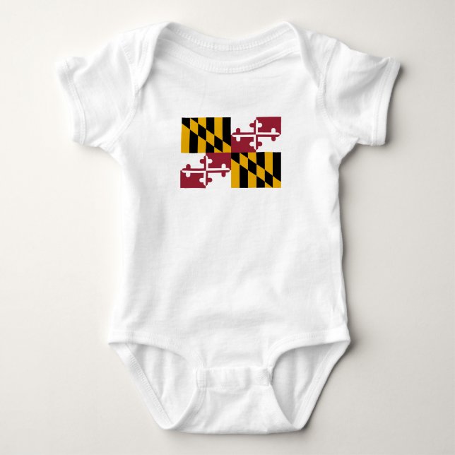 Maryland State Flag Baby Bodysuit (Front)