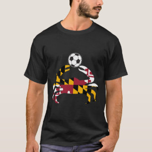 Maryland State Flag Blue Crab Pride With Soccer Ll T-Shirt