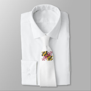 Maryland state flag brush stroke, Maryland flag Tie