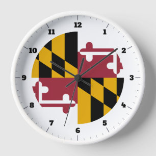 MARYLAND STATE FLAG CLOCK