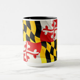 Maryland State Flag Coffee Mug with Wave Design