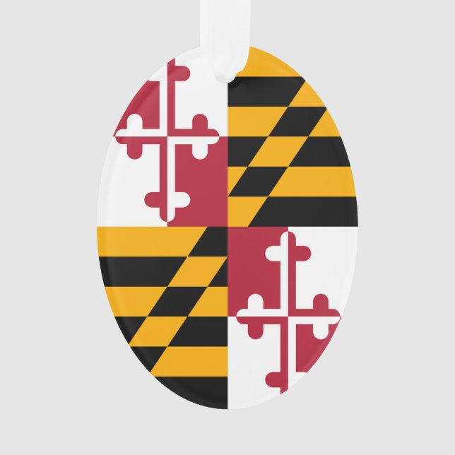 Maryland State Flag Colours Accent Ornament (Front)
