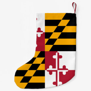 Maryland State Flag Colours Accent Small Christmas Stocking