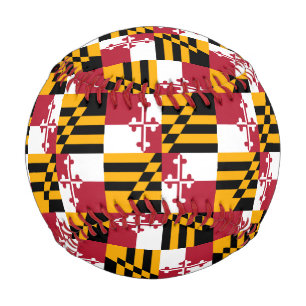 Maryland State Flag Colours Display Baseball