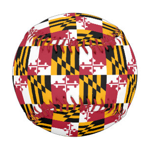 Maryland State Flag Colours Display Baseball