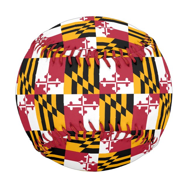 Maryland State Flag Colours Display Baseball (Front)