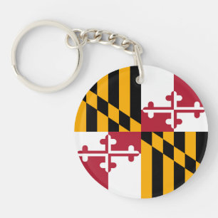 Maryland State Flag Colours Graphic Key Ring