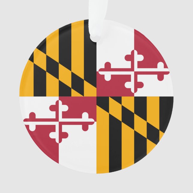 Maryland State Flag Colours Graphic Ornament (Front)