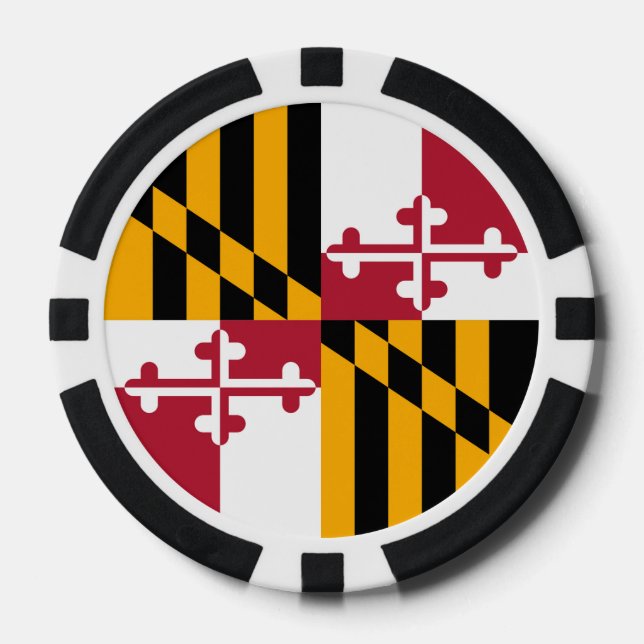 Maryland State Flag Colours Graphic Poker Chips (Front)