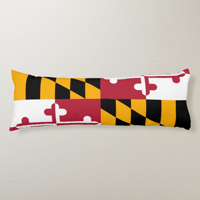 Maryland State Flag Colours Style Body Cushion (Front)