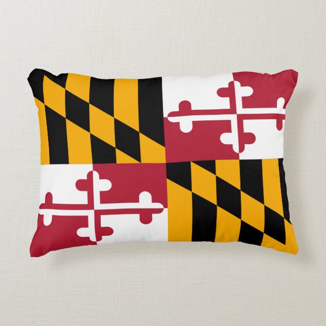 Maryland State Flag Colours Style Decorative Cushion (Front)