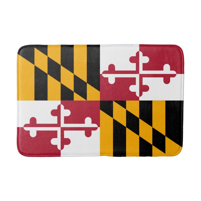 Maryland State Flag Custom Design Bath Mat (Front)