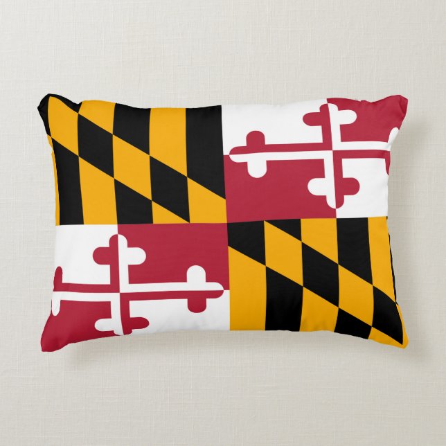 Maryland State Flag Design Accent Decorative Cushion (Front)