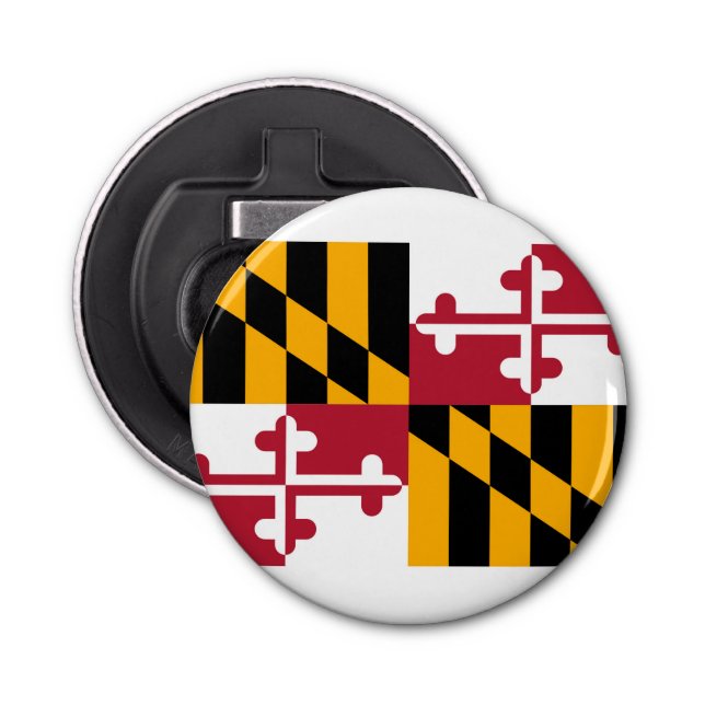 Maryland State Flag Design Bottle Opener (Front)