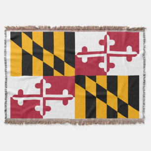 Maryland State Flag Design Decor Throw Blanket