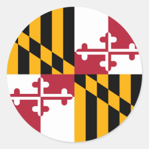 Maryland State Flag Design Decoration Classic Round Sticker