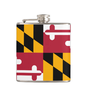 Maryland State Flag Design Display Hip Flask