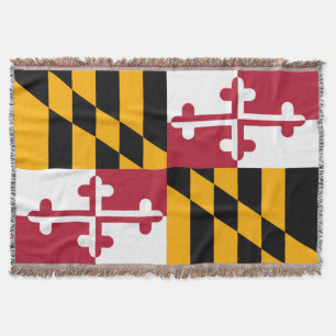 Maryland State Flag Design Display Throw Blanket