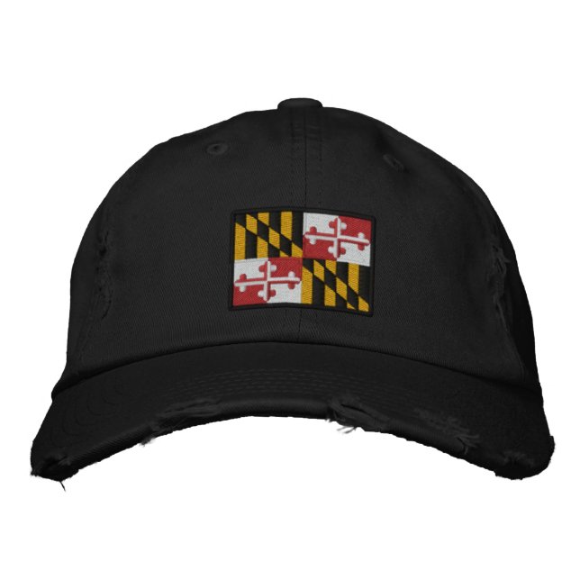 Maryland State Flag Design Embroidered Hat (Front)