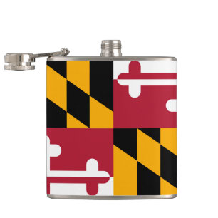 Maryland State Flag Design Hip Flask
