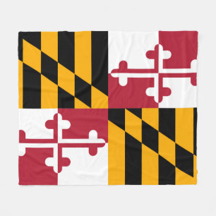 Maryland State Flag Festive Design Fleece Blanket