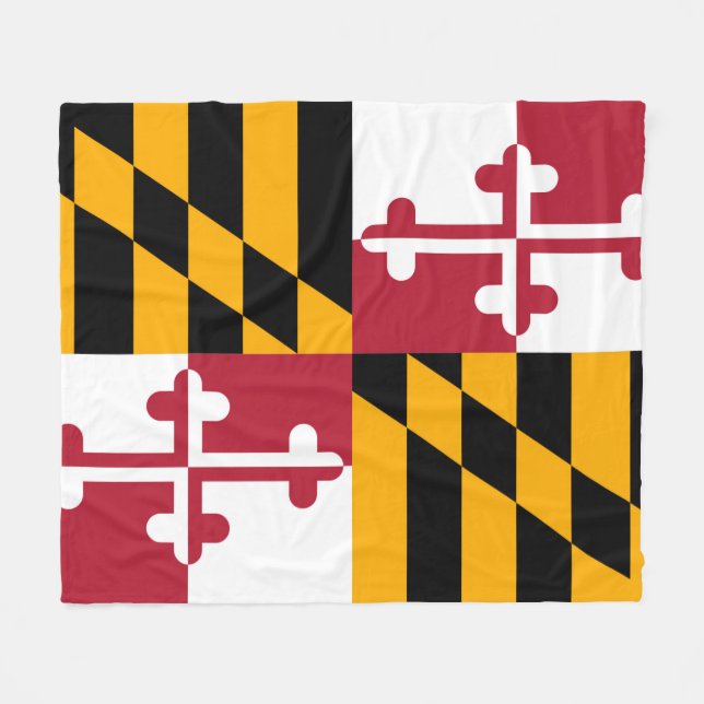 Maryland State Flag Festive Design Fleece Blanket (Front (Horizontal))