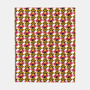Maryland State Flag Festive Design Fleece Blanket