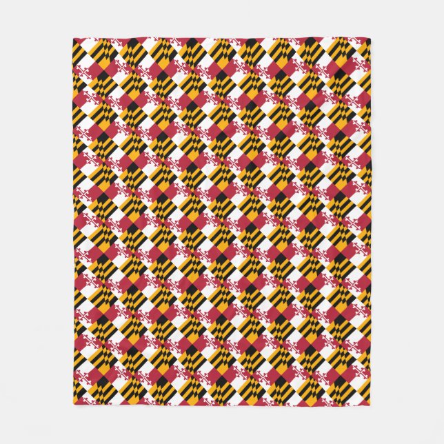 Maryland State Flag Festive Design Fleece Blanket (Front)