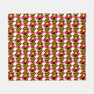 Maryland State Flag Festive Design Fleece Blanket