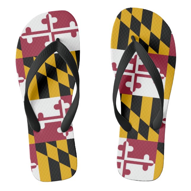 Maryland State Flag Flip Flops (Footbed)