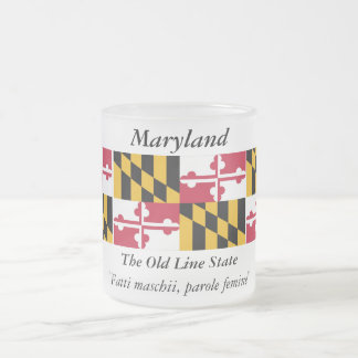 Maryland State Flag Frosted Glass Coffee Mug